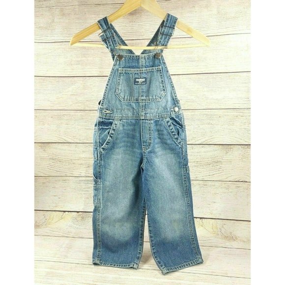 OshKosh B'gosh Toddler Unisex Girls/Boys Strap Long Pants Overall Blue Jeans 3T - Picture 1 of 7